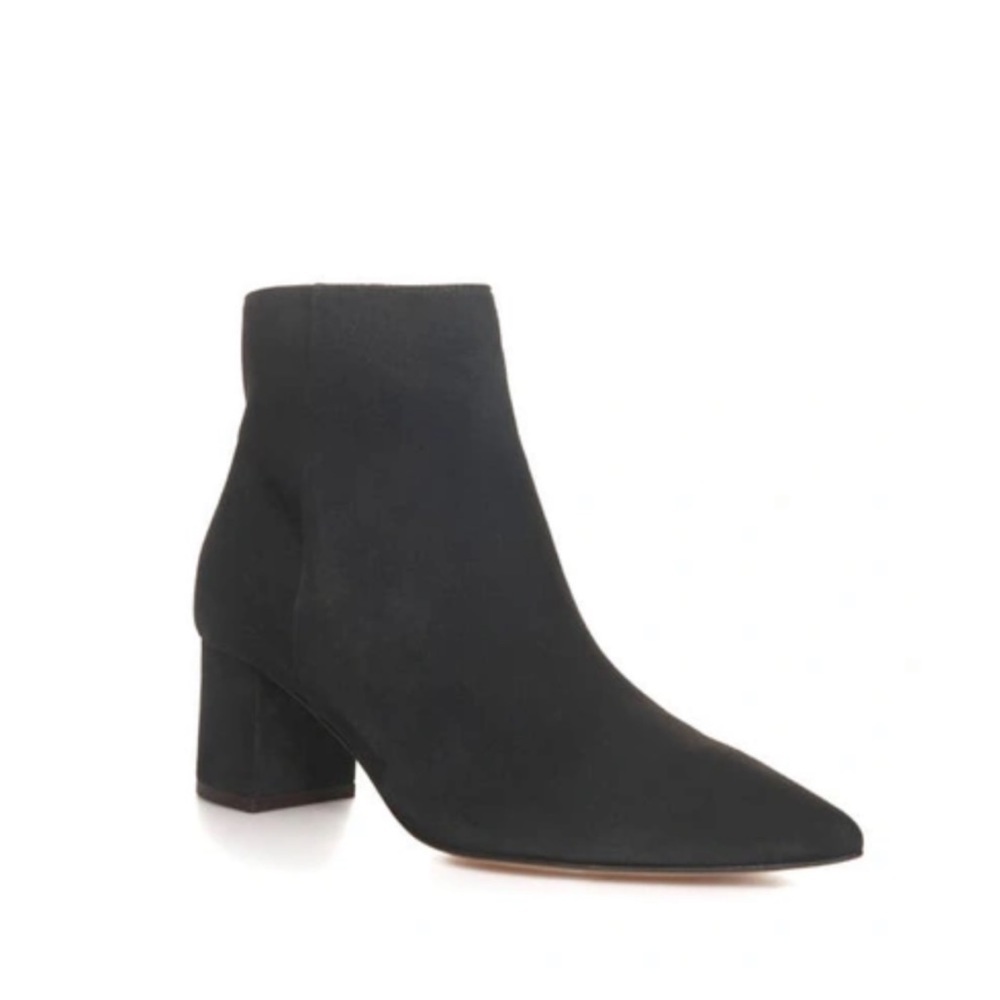 L'AGENCE NEW Jeanne Block Heel Bootie Charcoal Gray Pointed Toe Size 6 US 36